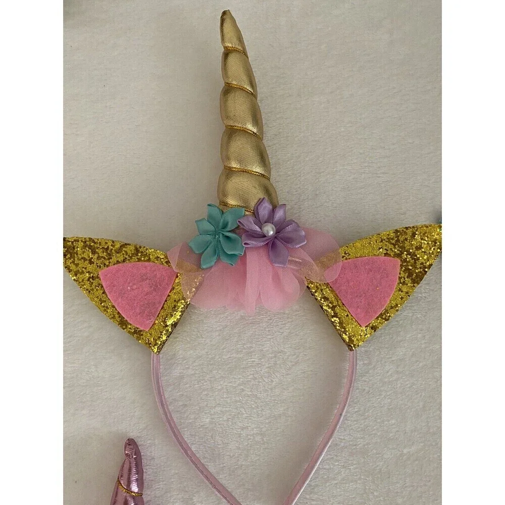 kids Unicorn Headband Halloween Hair Accessories Birthday Girl Hairband set of 4
